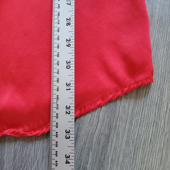 Texere Silk Nightgown Sleep Shirt Large Red Long Sleeve Button Up Classic - Picture 5 of 10